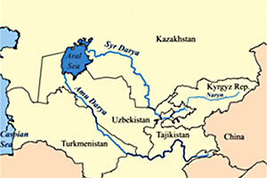 Amudarja + Syrdarja Fluss