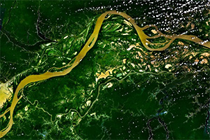 Verlauf des Amazonas durch den Regenwald