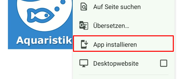 Web APP zum Startbildschirm hinzufügen